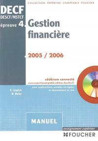 Gestion financière, DECF, DESCF-MSTCF, épreuve n° 4 : manuel