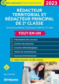 Rédacteur territorial et rédacteur principal de 2e classe, cat. B, concours externe, concours interne, 3e voie : tout-en-un : 2023