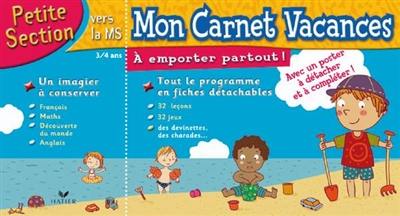 Mon carnet vacances, petite section vers la moyenne section, 3-4 ans