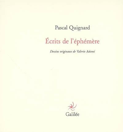 Ecrits de l'éphémère