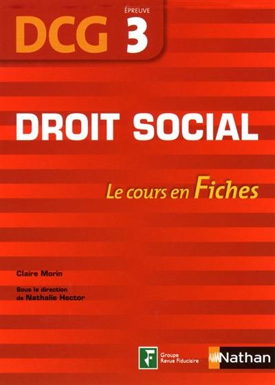 Droit social, DCG, épreuve 3 : le cours en fiches