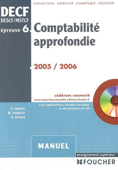 Comptabilité approfondie, DECF, DESCF, MSTCF, épreuve n° 6 : manuel