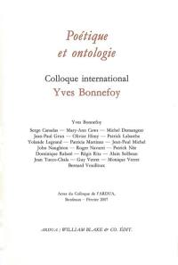 Poétique et ontologie : actes du colloque, Bordeaux, février 2007