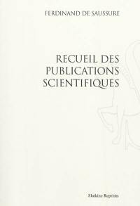 Recueil des publications scientifiques