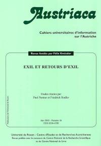 Austriaca, n° 56. Exil et retours d'exil