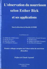 L'observation du nourrisson selon la méthode d'Esther Bick et ses applications