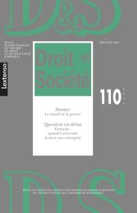 Droit et société, n° 110. Le travail de la preuve