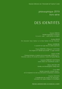 Philosophique, hors-série, n° 2019. Des identités