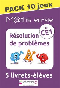 M@ths en-vie : Pack 10 jeux de 5 livrets : Résolution de problèmes au CE1