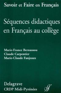 Séquences didactiques en français au collège