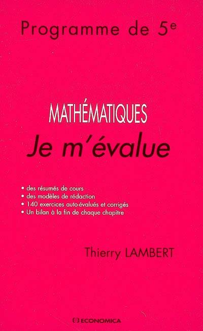 Mathématiques, programme de 5e