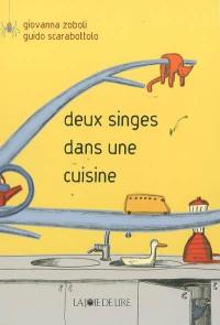 Deux singes dans une cuisine