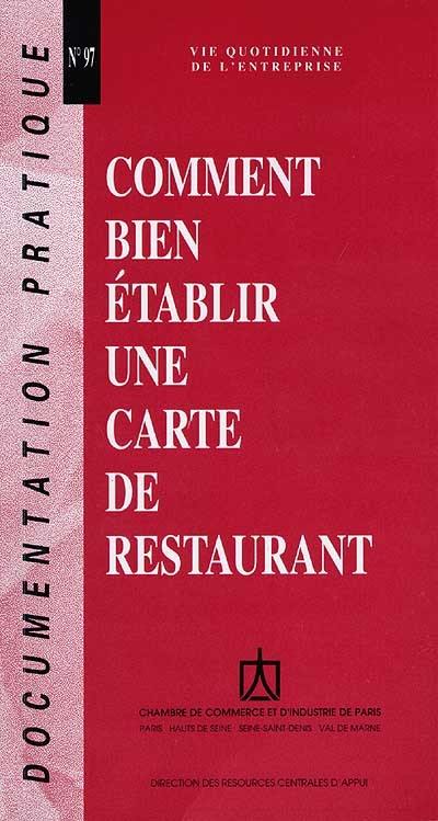 Comment bien établir une carte de restaurant