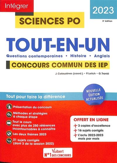 Tout-en-un, concours commun des IEP 2023 : questions contemporaines, histoire, anglais