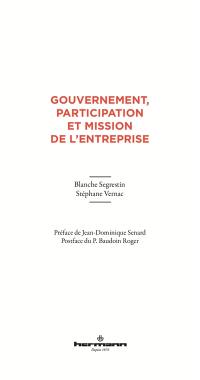 Gouvernement, participation et mission de l'entreprise