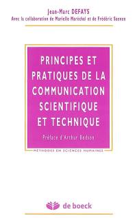 Principes et pratiques de la communication scientifique et technique