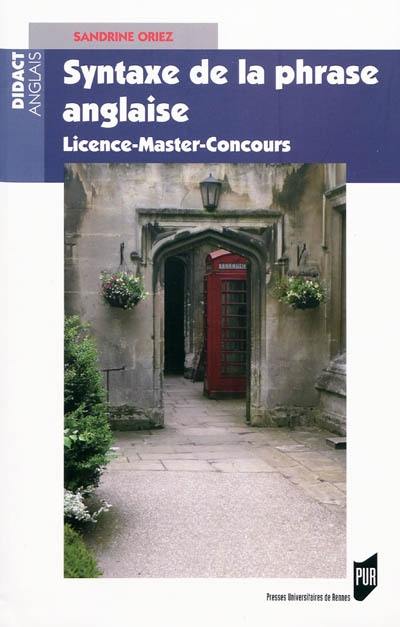 Syntaxe de la phrase anglaise : licence, master, concours