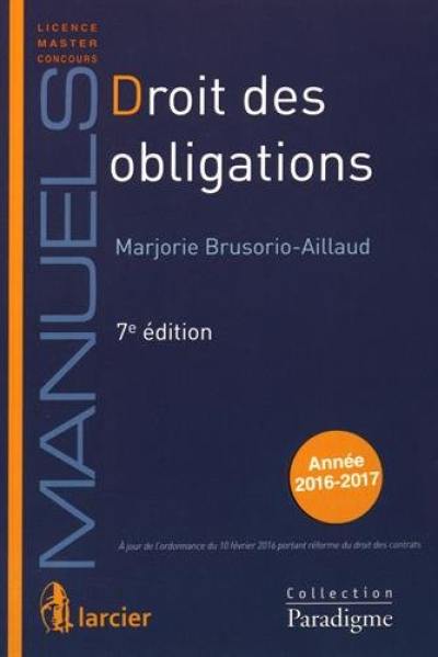 Droit des obligations : année 2016-2017