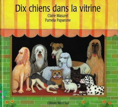 Dix chiens dans la vitrine