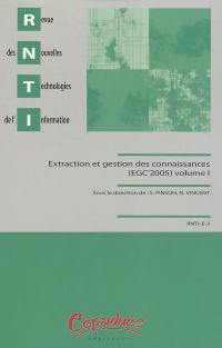 Revue des nouvelles technologies de l'information, n° E-3. Extraction et gestion des connaissances