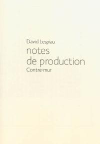 Notes de production