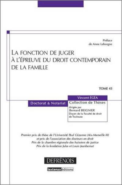 La fonction de juger à l'épreuve du droit contemporain de la famille