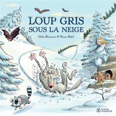 Loup gris sous la neige