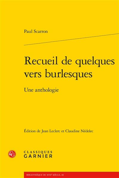 Recueil de quelques vers burlesques : une anthologie