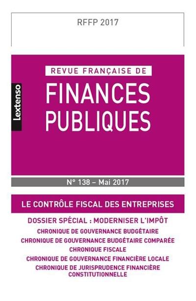 Revue française de finances publiques, n° 138. Le contrôle fiscal des entreprises