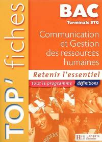 Communication et gestion des ressources humaines terminale STG