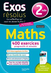 Maths, 2de : 400 exercices progressifs et minutés : nouveau programme