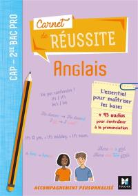 Carnet de réussite anglais, CAP, 2de bac pro