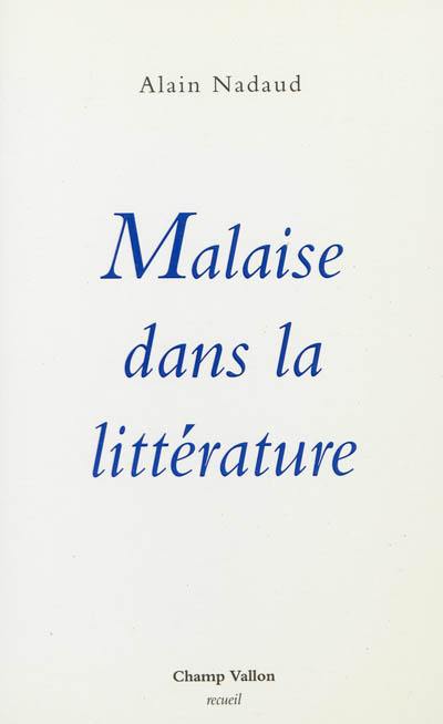 Malaise dans la littérature