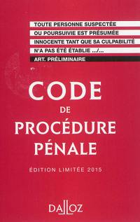 Code de procédure pénale 2015