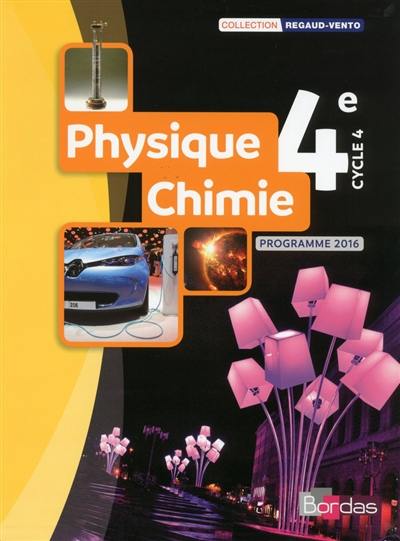 Physique chimie 4e, cycle 4 : programmes 2016