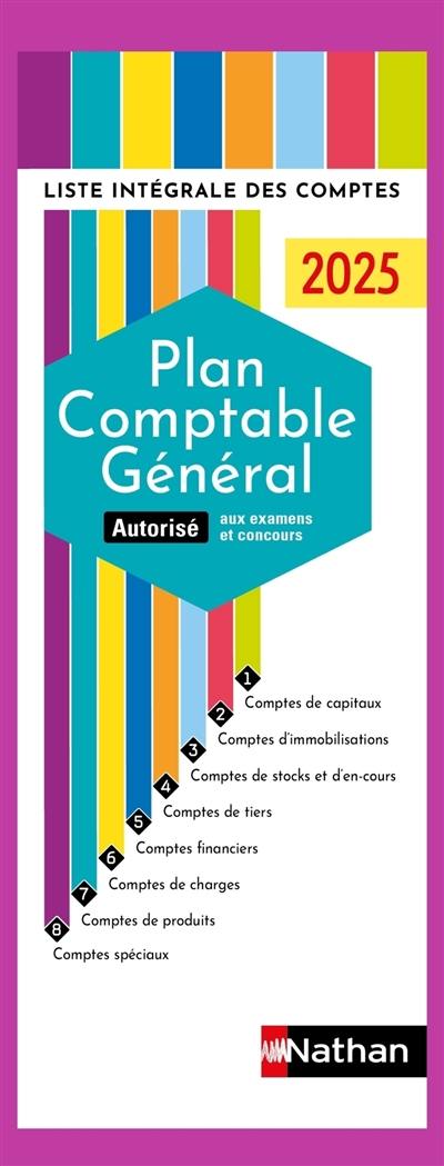 Plan comptable général 2025 : liste intégrale des comptes : autorisé aux examens et concours