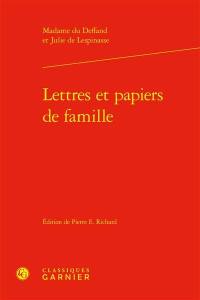 Lettres et papiers de famille