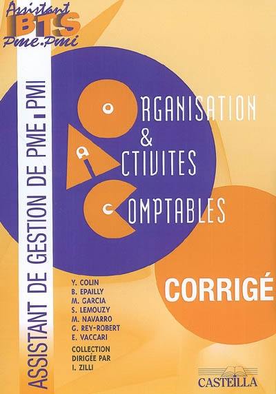 Organisation et activités comptables : corrigé