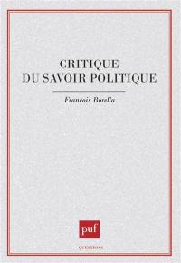 Critique du savoir politique