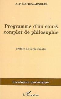 Programme d'un cours complet de philosophie