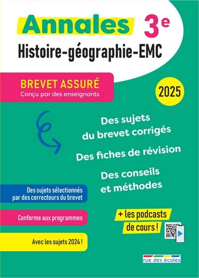 Annales histoire-géographie-EMC 3e : 2025