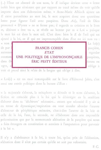 Etat : une politique de l'imprononçable