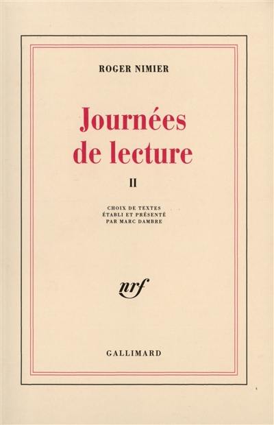 Journées de lecture. Vol. 2. 1951-1962