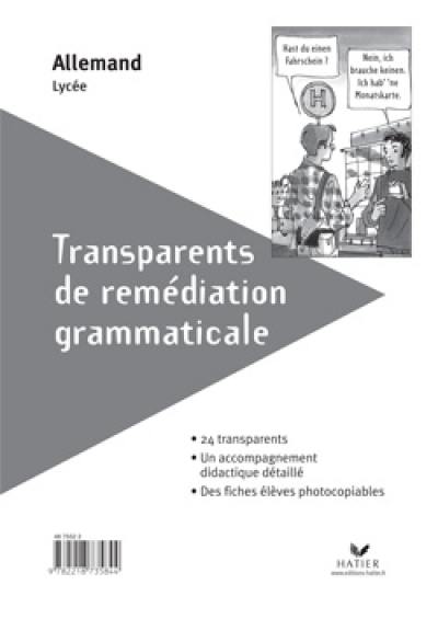 Chancen, allemand 2de : transparents