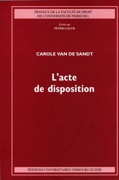 L'acte de disposition