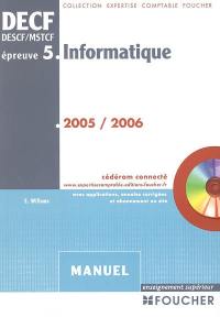 Informatique DECF, épreuve n° 5 : manuel