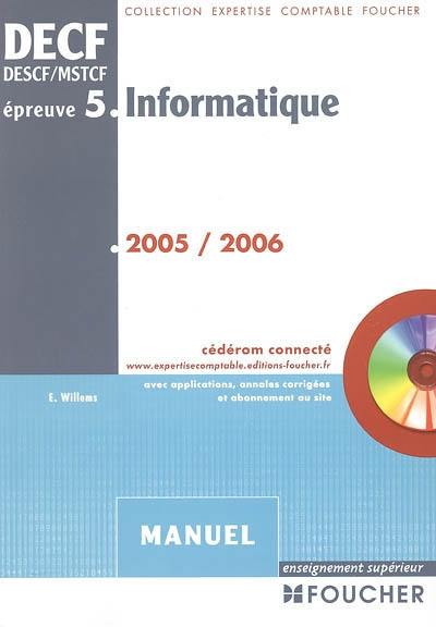 Informatique DECF, épreuve n° 5 : manuel