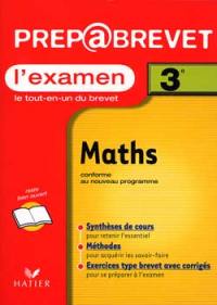 Mathématiques, examen, 3e