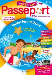 Passeport du CE2 au CM1, 8-9 ans : toutes les matières : nouveaux programmes