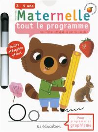 Découvertes maternelle, tout le programme : mes fiches effaçables petite section, 3-4 ans : pour progresser en graphisme